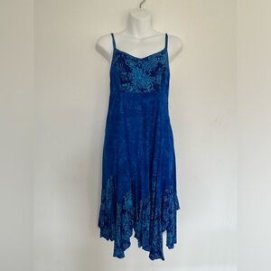 Sambar Blue Floral Handkerchief Watcher Color Flowy Dress